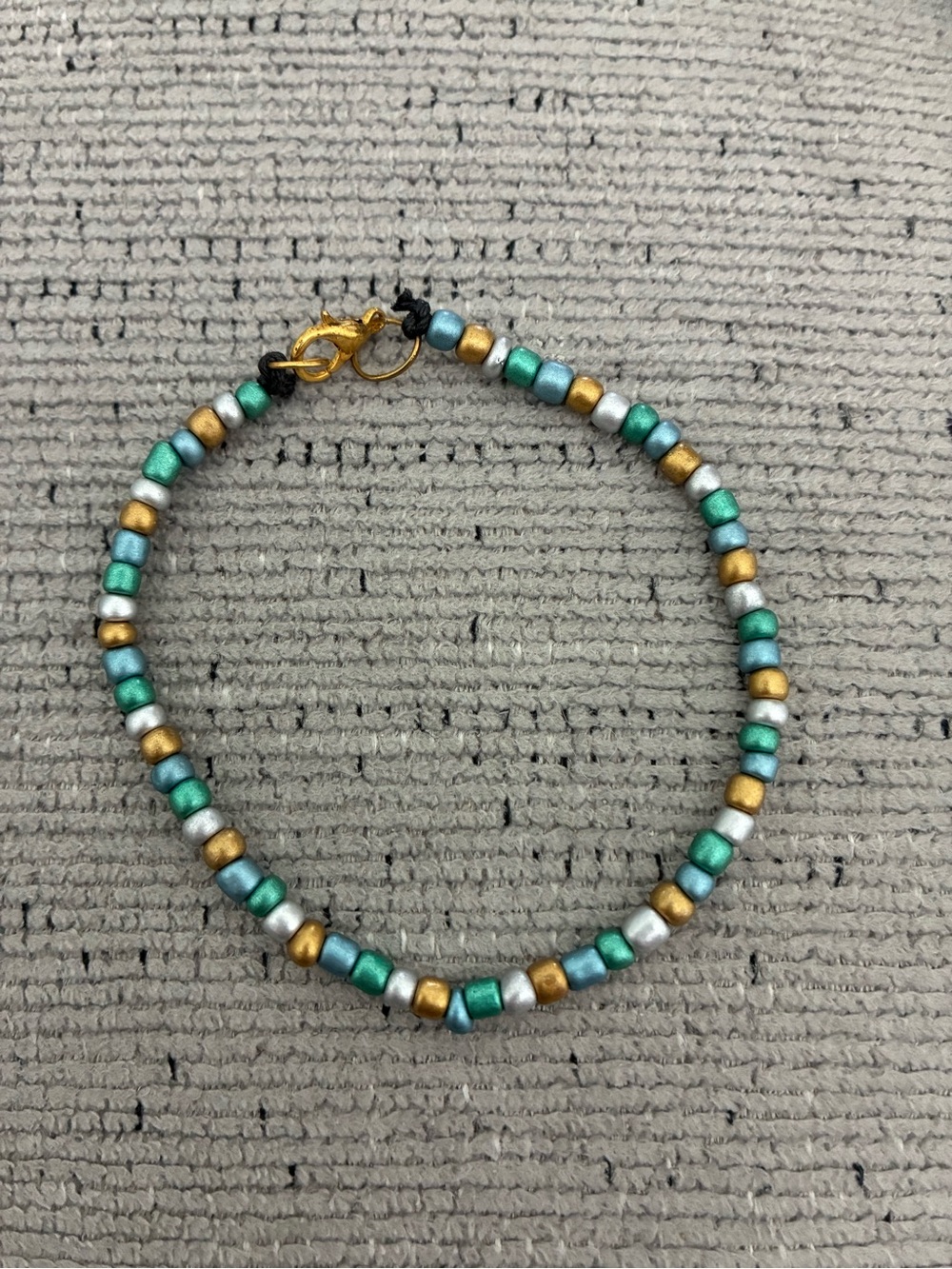 Gold & Teal Beaded bracelet- Women Jewelry